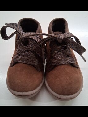 Carter's Brown Suede Baby Walker Shoes with Speckled Laces